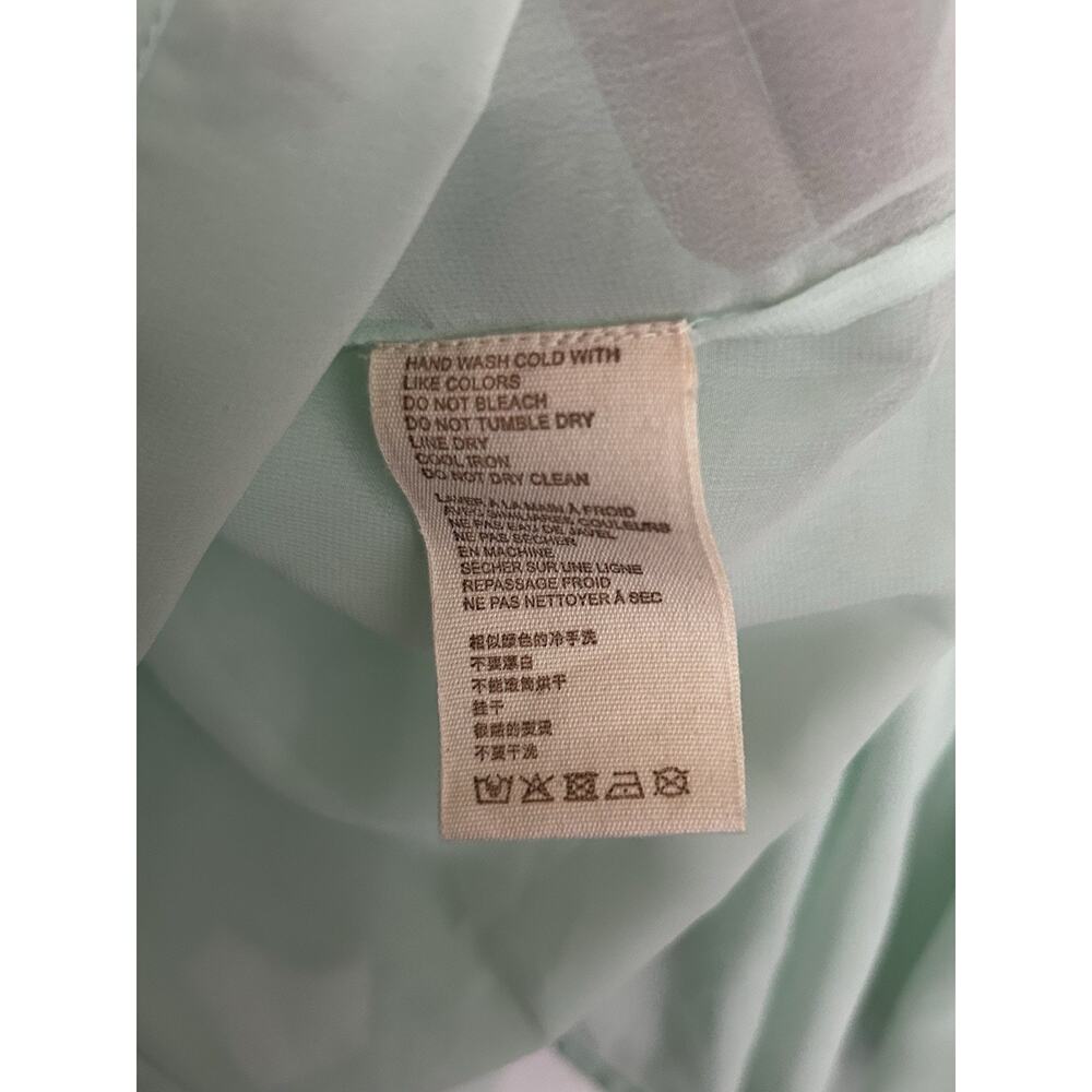 Anthropologie Mint Green Ruffle Crop Blouse - Picture 12 of 13